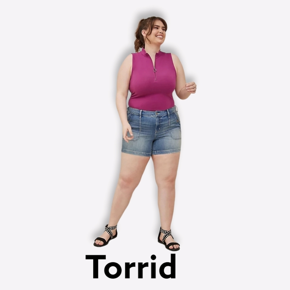 NEW! Torrid  FOXY MOCK NECK ZIP UP TANK Sz 1x